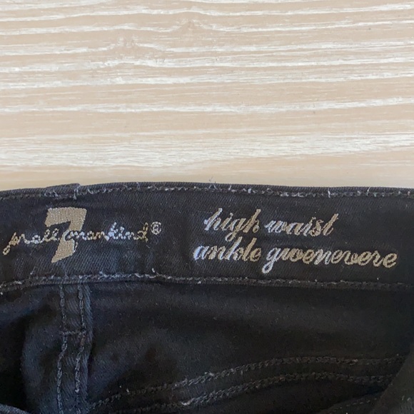 7 for All Mankind High Waist Skinny Black Jeans - Picture 6 of 7